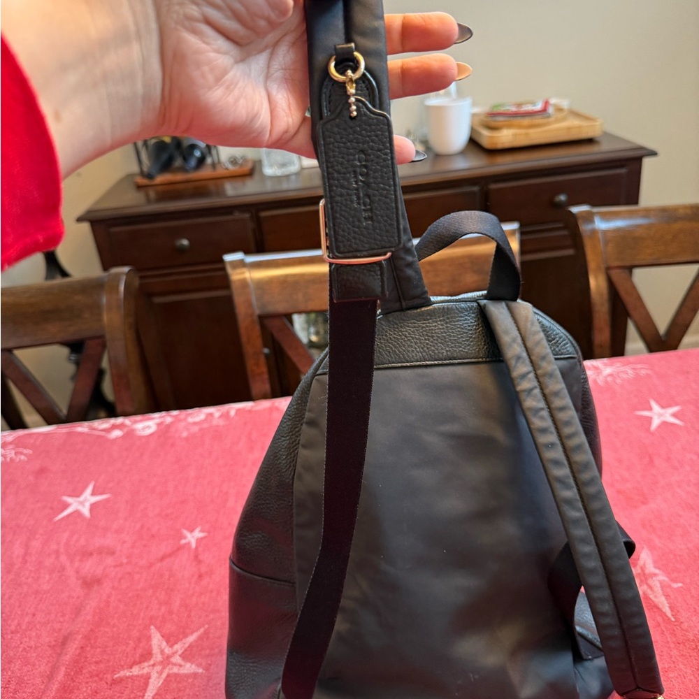 Coach 29004 Charlie Pebble Letter Black Backpack - Picture 7 of 16